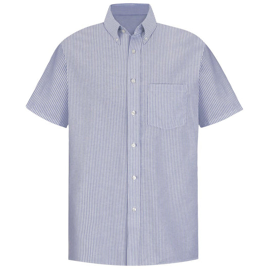 Red Kap Short Sleeve Striped Executive Oxford Dress Shirt