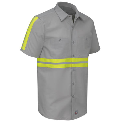 Red Kap Short Sleeve Enhanced Visibility Industrial Work Shirt