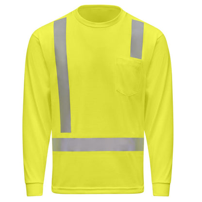 Red Kap Hi-Visibility Long Sleeve Pocket T-Shirt - Type R Class 2