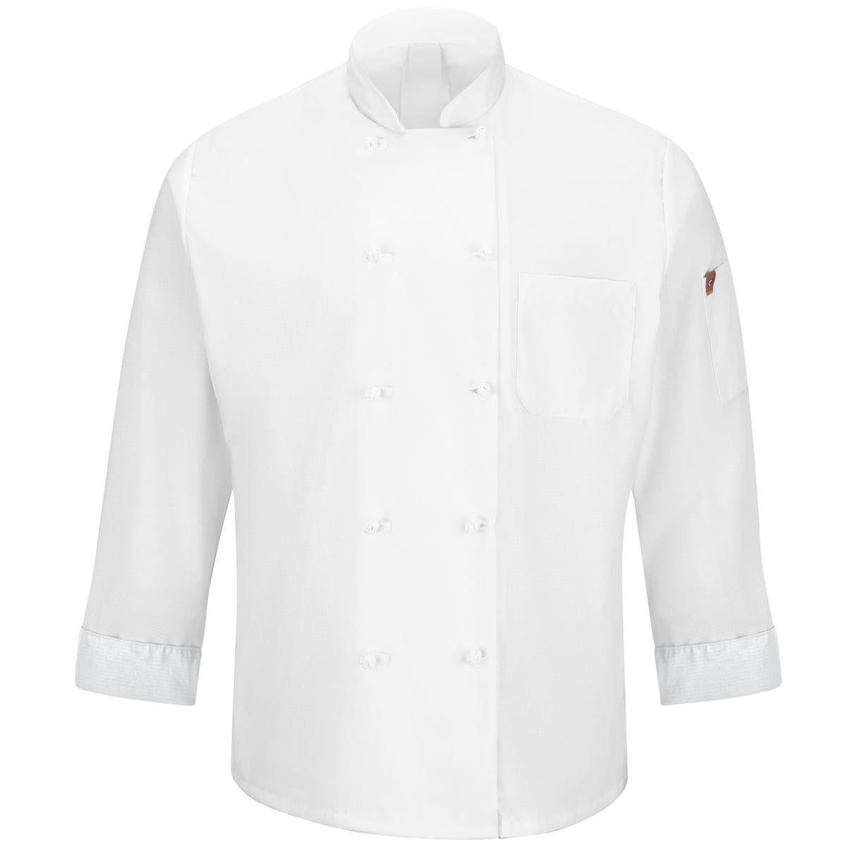 Red Kap Ten Knot Button Chef Coat with OilBlok + MIMIX®