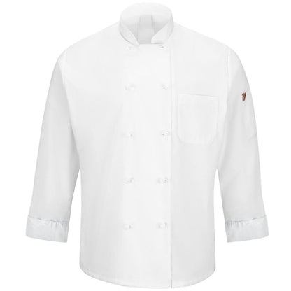Red Kap Ten Knot Button Chef Coat with OilBlok + MIMIX®