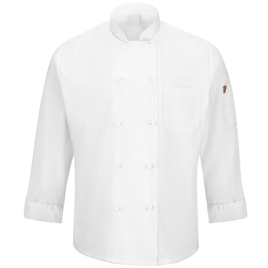 Red Kap Ten Knot Button Chef Coat with OilBlok + MIMIX®
