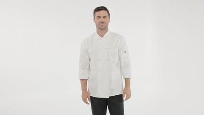 Red Kap Ten Knot Button Chef Coat with OilBlok + MIMIX®