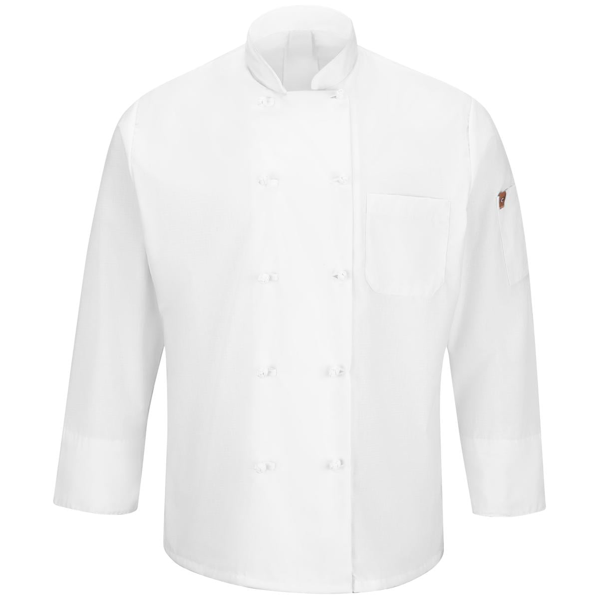 Red Kap Ten Knot Button Chef Coat with OilBlok + MIMIX®