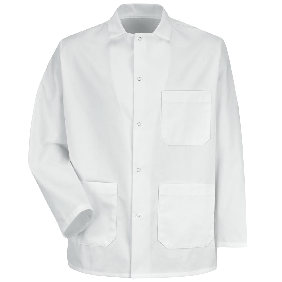 Red Kap Gripper-Front Short Butcher Coat with Pockets