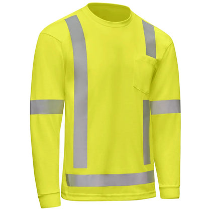 Red Kap Hi-Visibility Long Sleeve Pocket T-Shirt - Type R Class 3