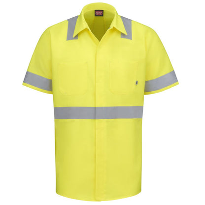 Red Kap Short Sleeve Hi-Visibility Ripstop Work Shirt - Class 2