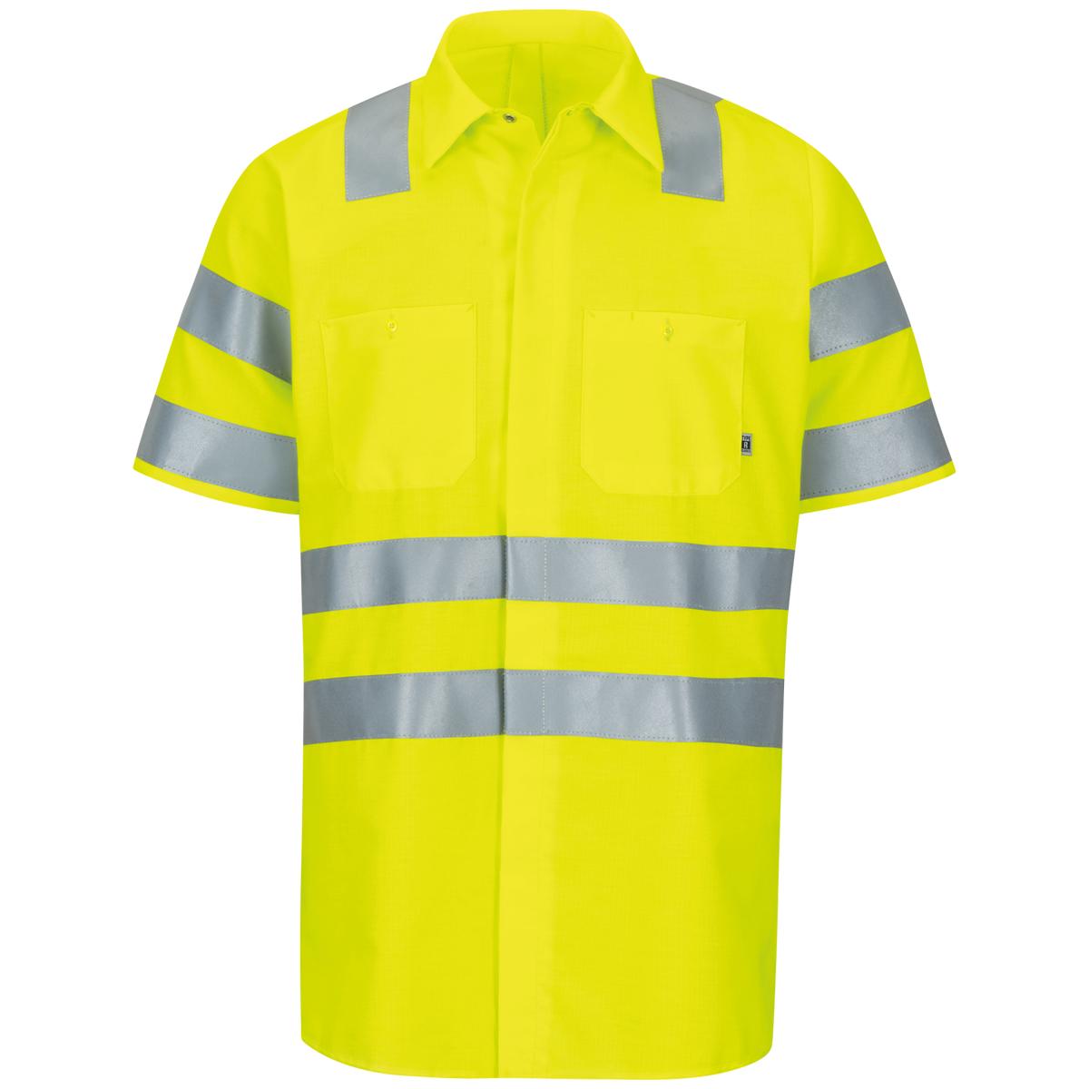 Red Kap Short Sleeve Hi-Visibility Ripstop Work Shirt