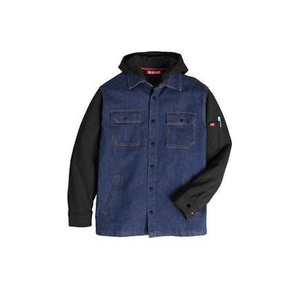 Red Kap Denim and Fleece Hooded Shirt Jacket