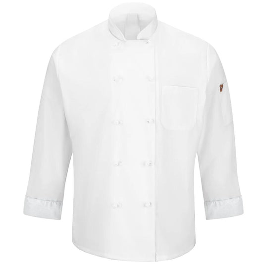 Red Kap Ten Knot Button Chef Coat with OilBlok + MIMIX®