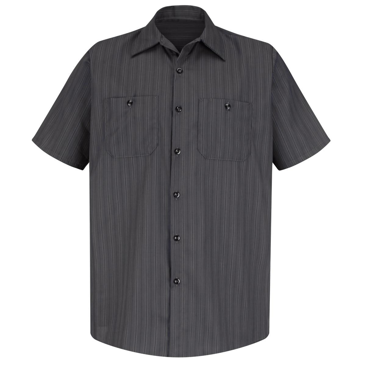 Red Kap Short Sleeve Work Shirt with Industrial Stripe