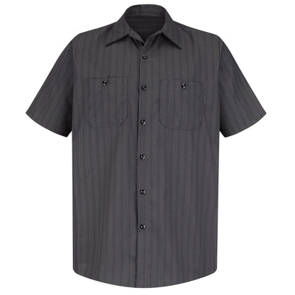 Red Kap Short Sleeve Work Shirt with Industrial Stripe