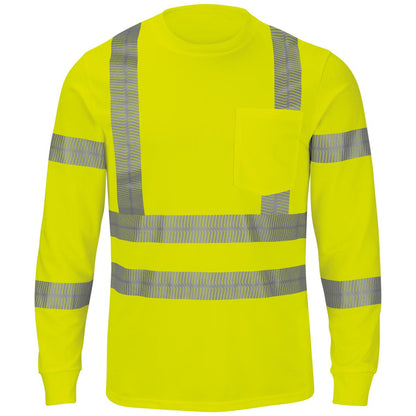 Red Kap Long Sleeve Hi-Visibility T-Shirt, Type R Class 3