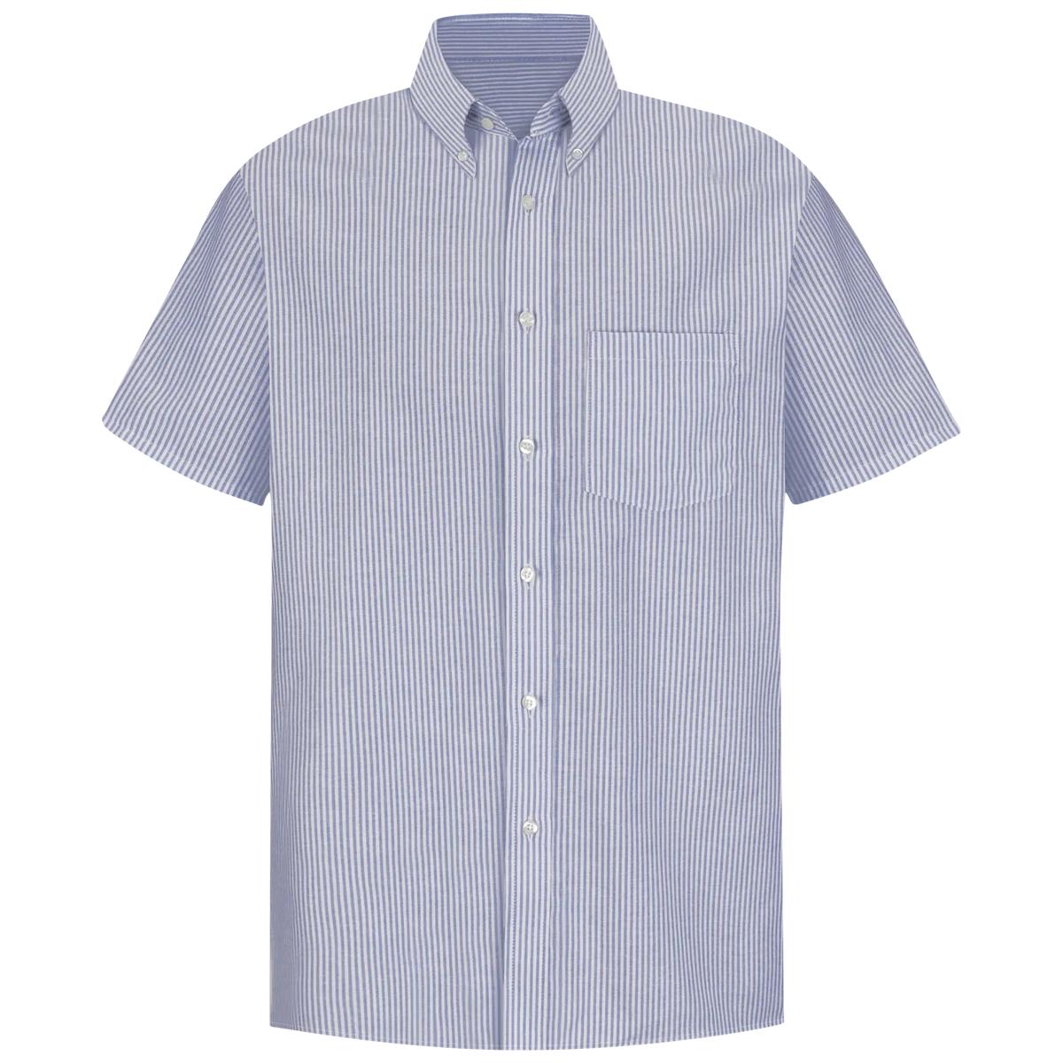 Red Kap Short Sleeve Striped Executive Oxford Dress Shirt