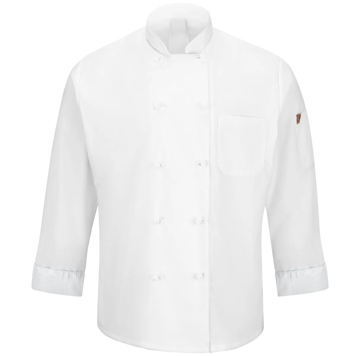 Red Kap Ten Knot Button Chef Coat with OilBlok + MIMIX®