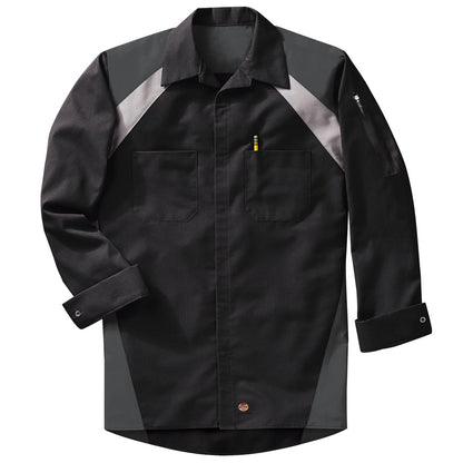 Red Kap Long Sleeve Tri-Color Shop Shirt