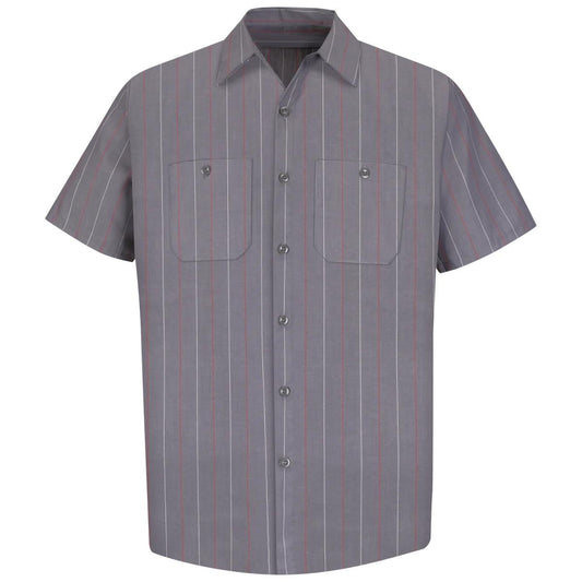 Red Kap Short Sleeve Industrial Stripe Work Shirt