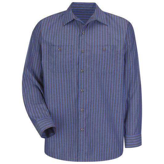 Red Kap Long Sleeve Industrial Stripe Work Shirt