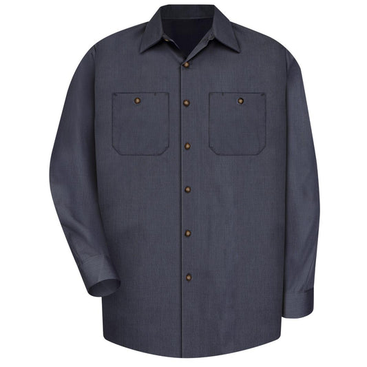 Red Kap Long Sleeve Geometric Microcheck Work Shirt