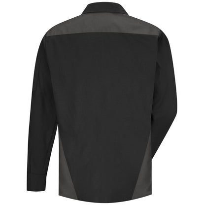 Red Kap Long Sleeve Tri-Color Shop Shirt