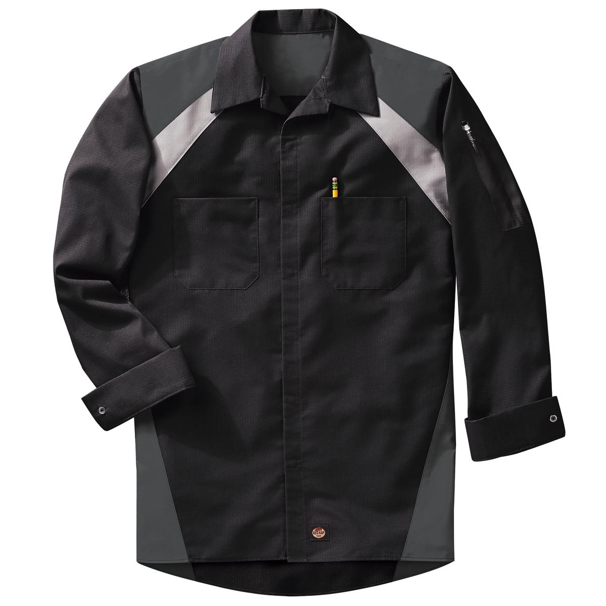 Red Kap Long Sleeve Tri-Color Shop Shirt