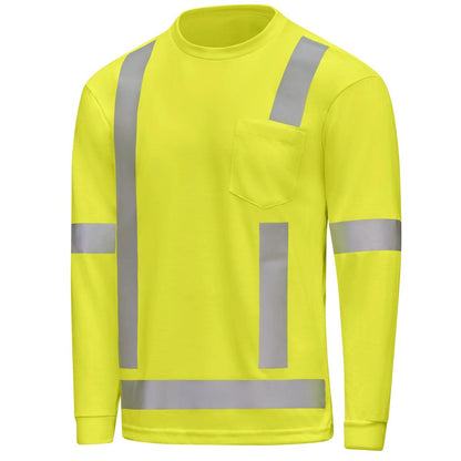 Red Kap Hi-Visibility Long Sleeve Pocket T-Shirt - Type R Class 3