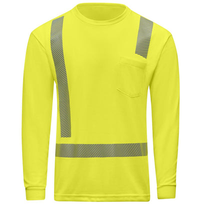 Red Kap Hi-Visibility Breathable Long Sleeve Pocket T-Shirt - Type R Class 2