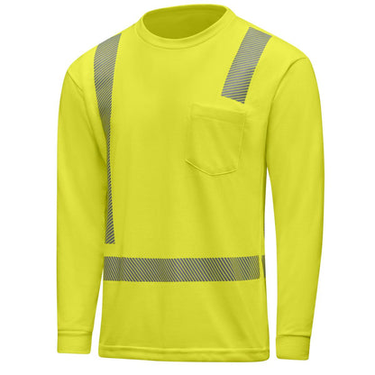 Red Kap Hi-Visibility Breathable Long Sleeve Pocket T-Shirt - Type R Class 2