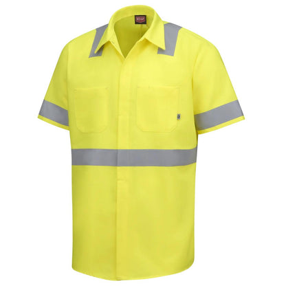 Red Kap Short Sleeve Hi-Visibility Ripstop Work Shirt - Class 2