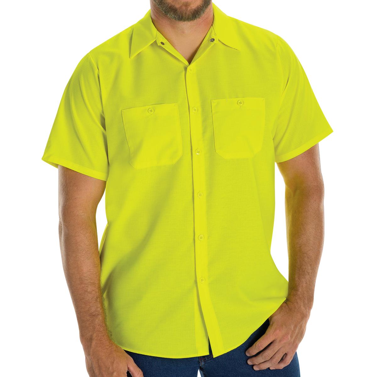 Red Kap Short Sleeve Enhanced Visibility Ripstop Work Shirt