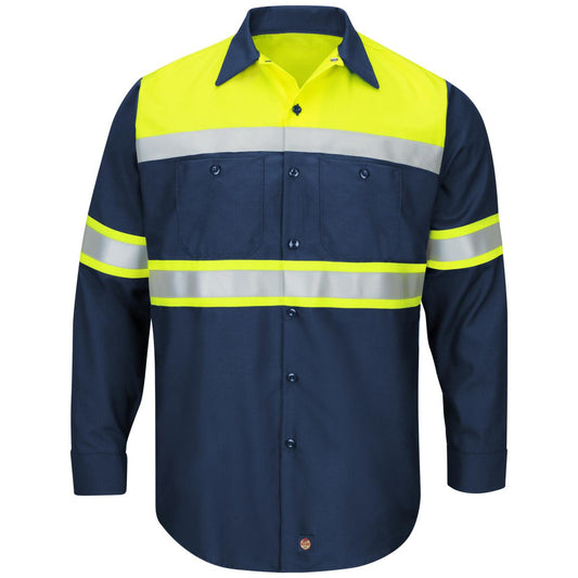 Red Kap Hi-Vis Long Sleeve Ripstop Shirt - Type O, Class 1