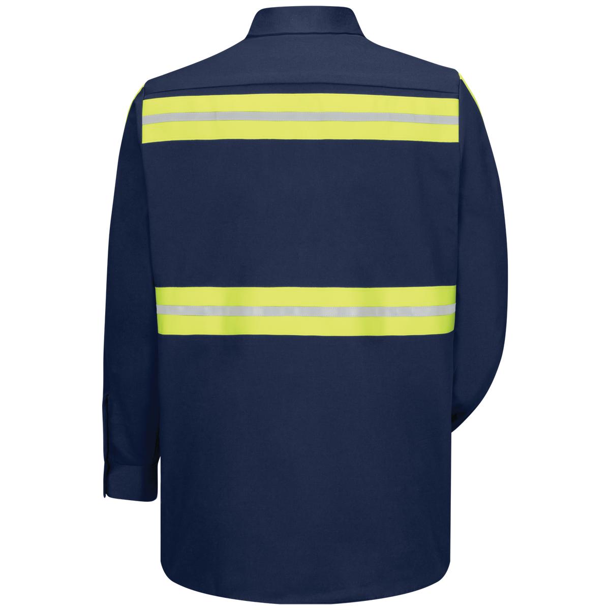 Red Kap Long Sleeve Enhanced Visibility Cotton Work Shirt
