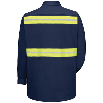 Red Kap Long Sleeve Enhanced Visibility Cotton Work Shirt