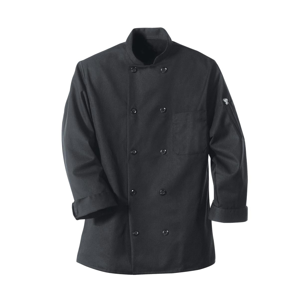 Red Kap Black Chef Coat Ten Pearl Buttons