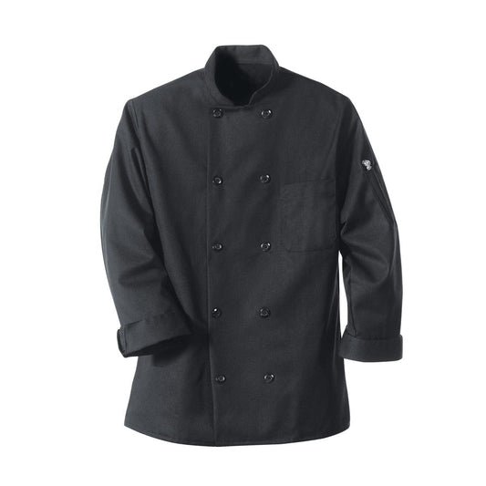 Red Kap Black Chef Coat Ten Pearl Buttons