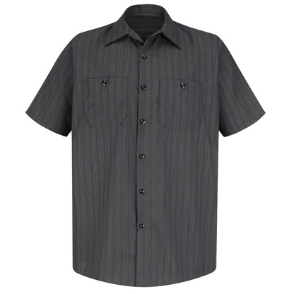Red Kap Short Sleeve Work Shirt with Industrial Stripe