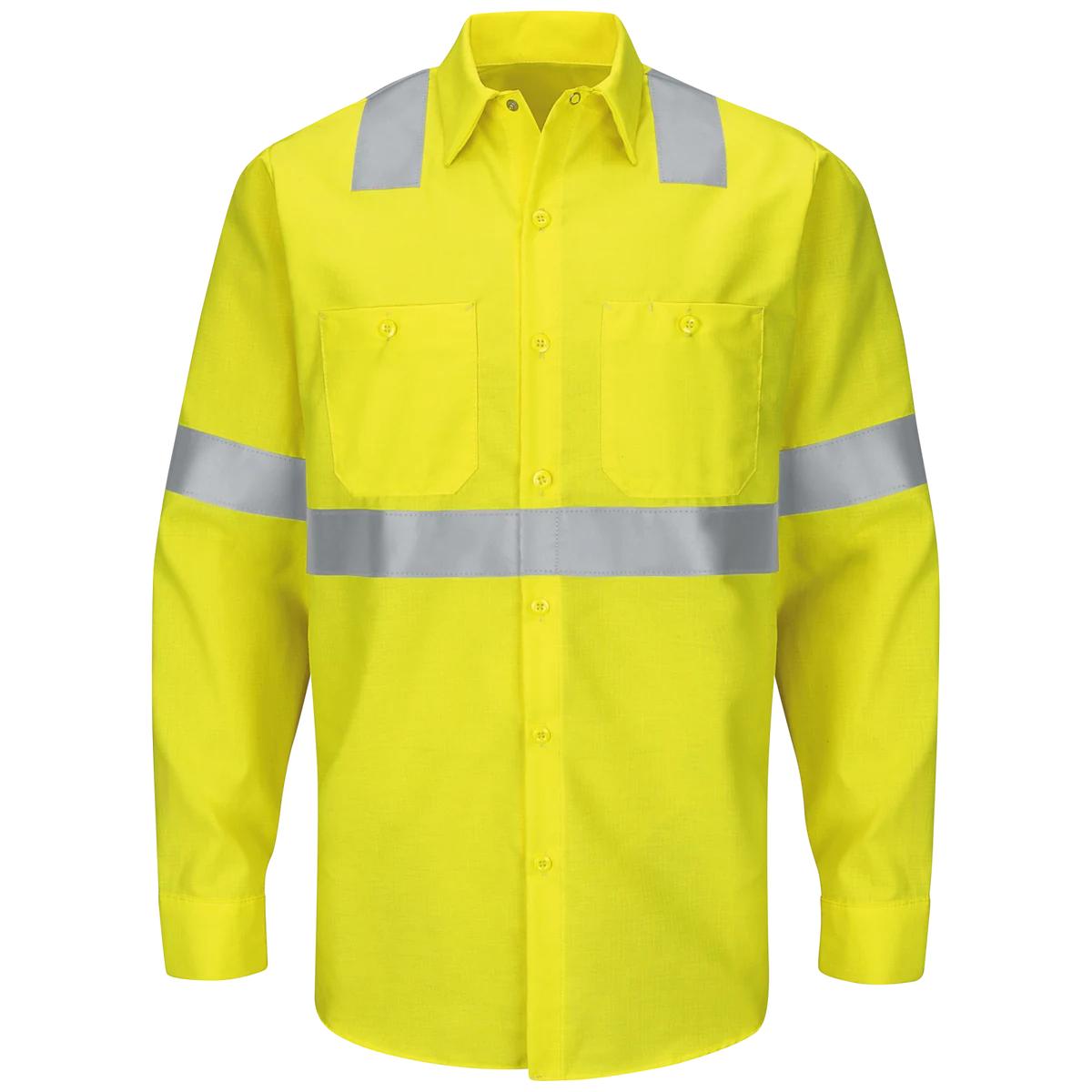 Red Kap Hi-Vis Long Sleeve Ripstop Shirt - Type R Class 2