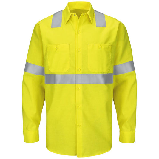 Red Kap Hi-Vis Long Sleeve Ripstop Shirt - Type R Class 2