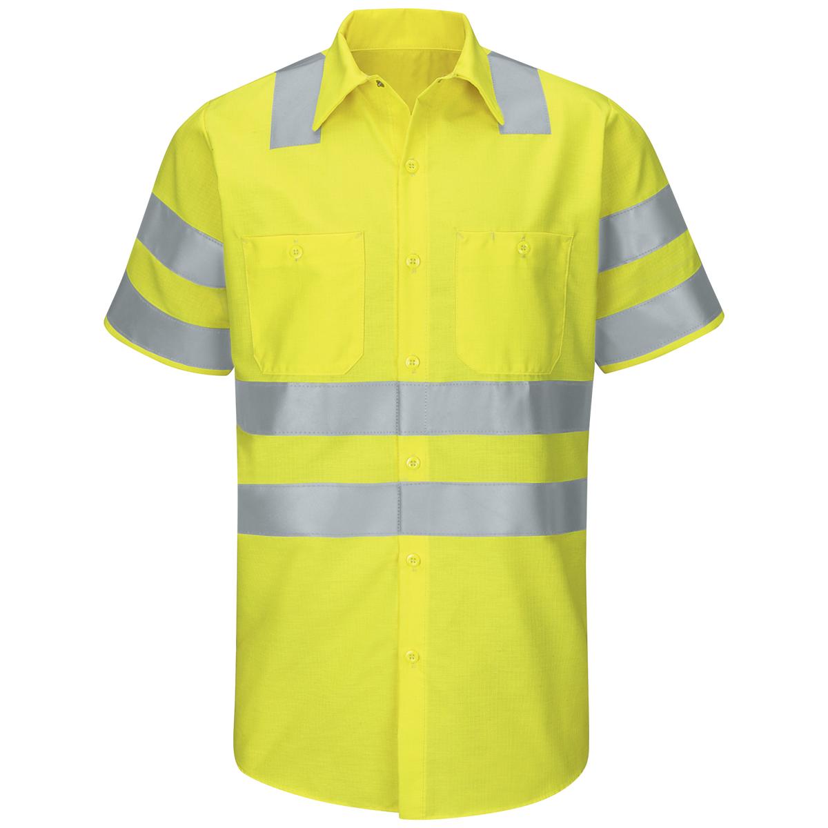 Red Kap Hi-Vis Short Sleeve Ripstop Shirt - Type R Class 3