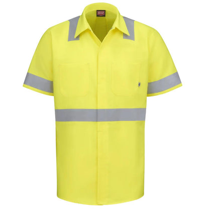 Red Kap Short Sleeve Hi-Visibility Ripstop Work Shirt - Class 2
