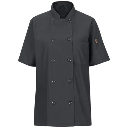 Red Kap Short Sleeve Chef Coat with OilBlok + MIMIX®