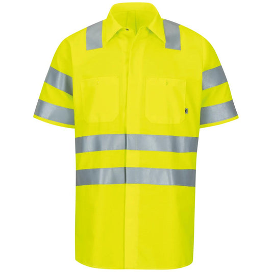 Red Kap Short Sleeve Hi-Visibility Ripstop Work Shirt