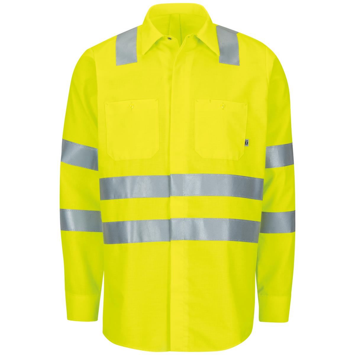 Red Kap High Visibility Long Sleeve Work Shirt - Ripstop
