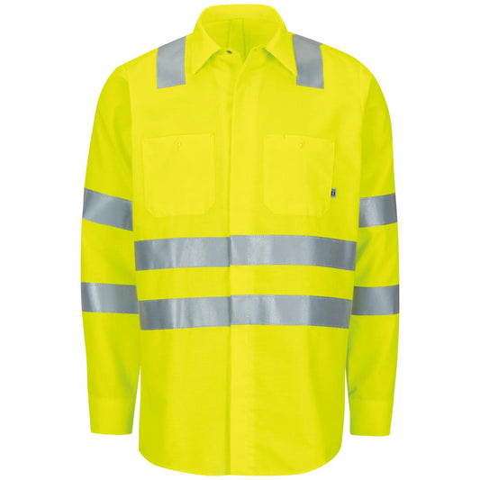 Red Kap High Visibility Long Sleeve Work Shirt - Ripstop