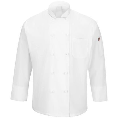 Red Kap Ten Knot Button Chef Coat with OilBlok + MIMIX®