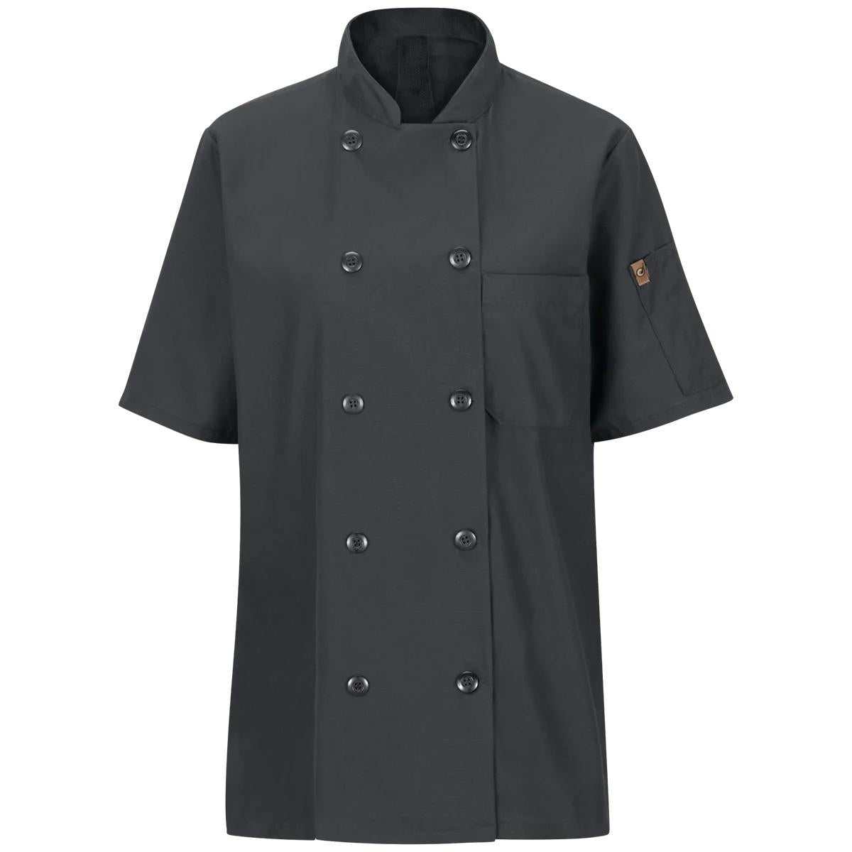 Red Kap Short Sleeve Chef Coat with OilBlok + MIMIX®