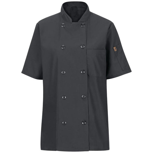 Red Kap Short Sleeve Chef Coat with OilBlok + MIMIX®