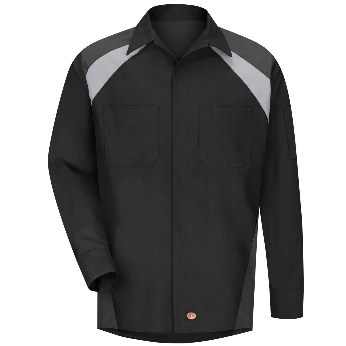 Red Kap Long Sleeve Tri-Color Shop Shirt