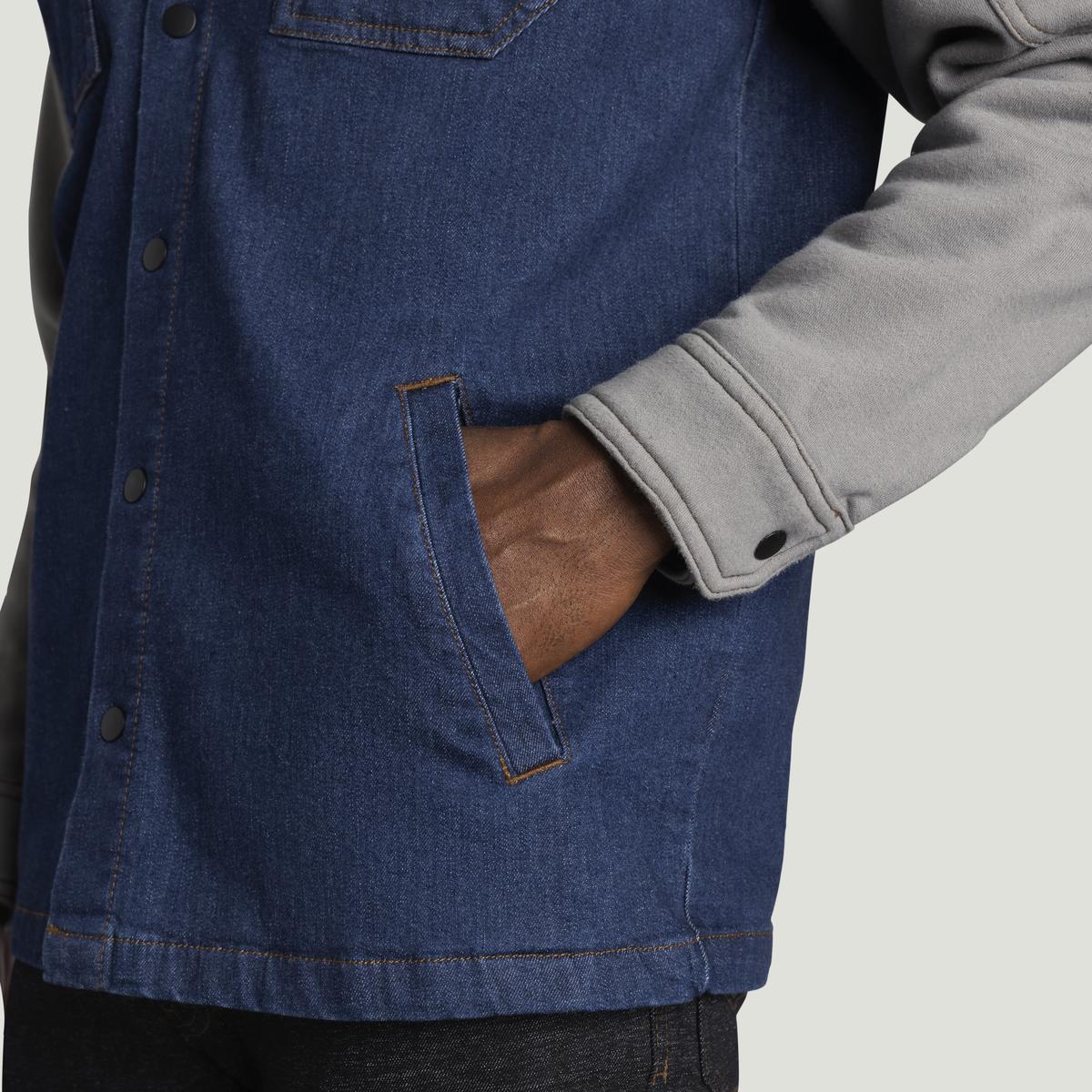 Red Kap Denim and Fleece Hooded Shirt Jacket