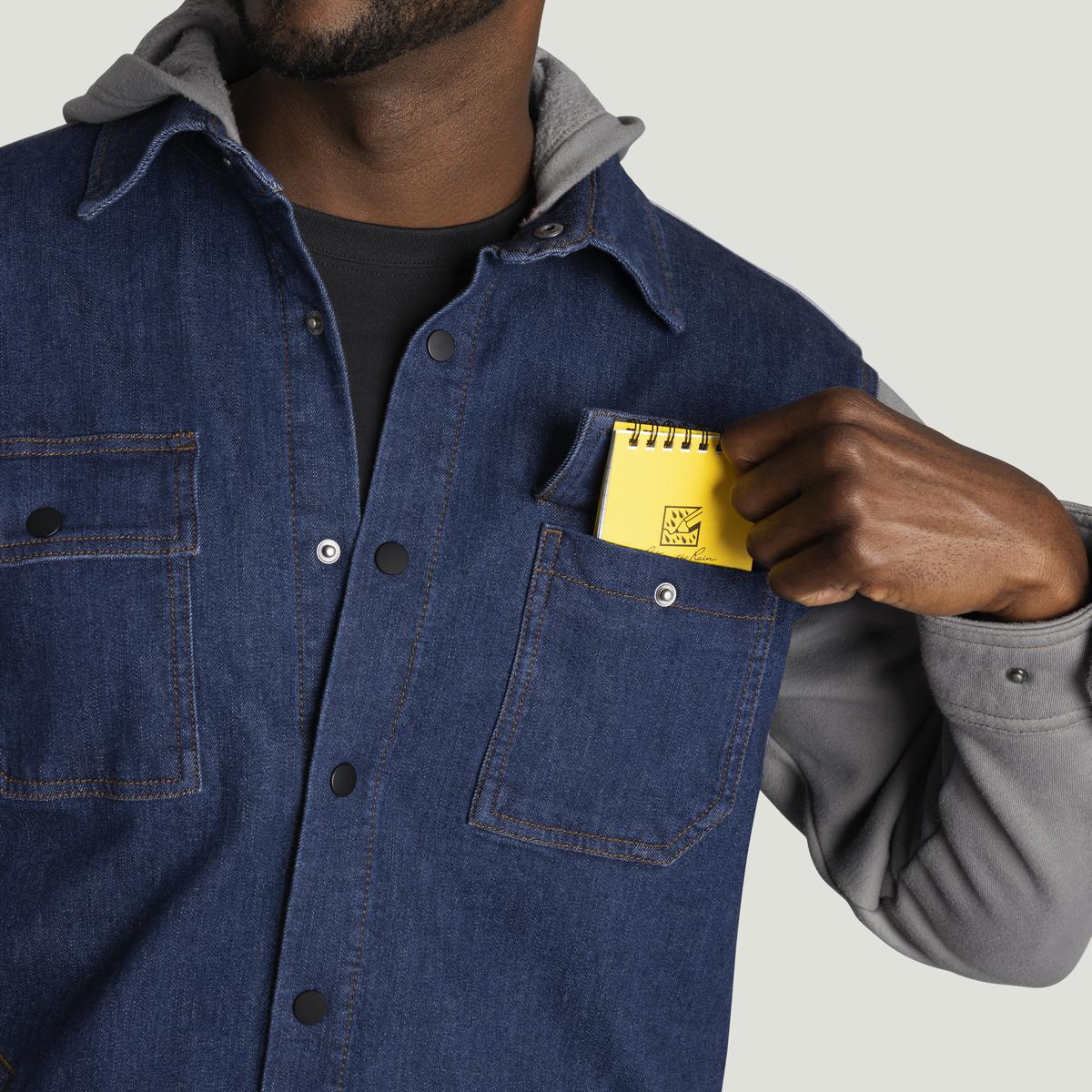 Red Kap Denim and Fleece Hooded Shirt Jacket